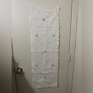 Vintage Table Runner 14 x 40 1/2 light stains